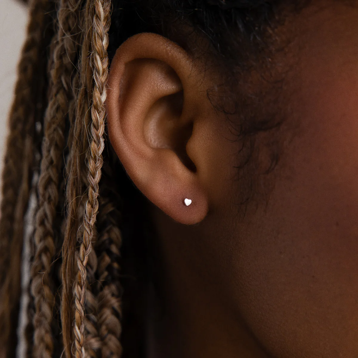Tiny Heart Studs in 18K Gold - Image 5