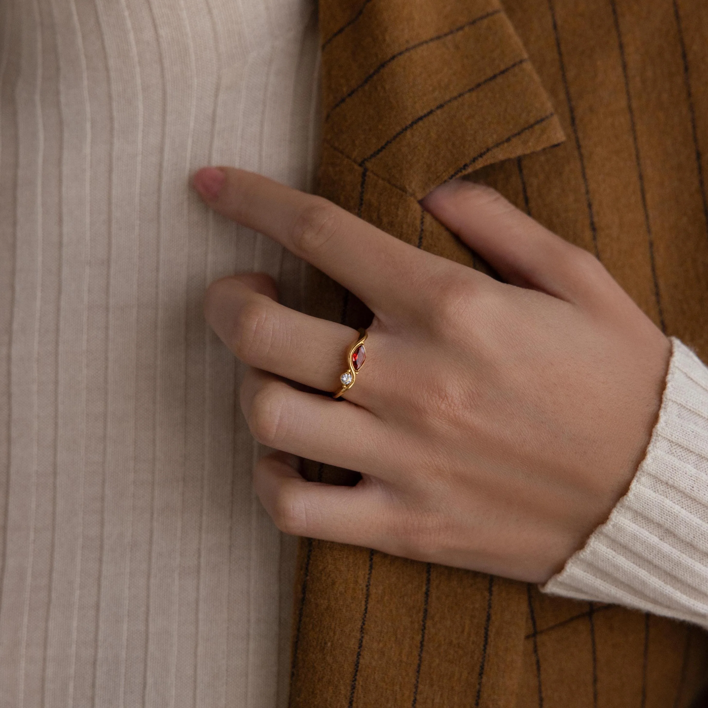 Toi et Moi Infinity Birthstone Ring - Image 2