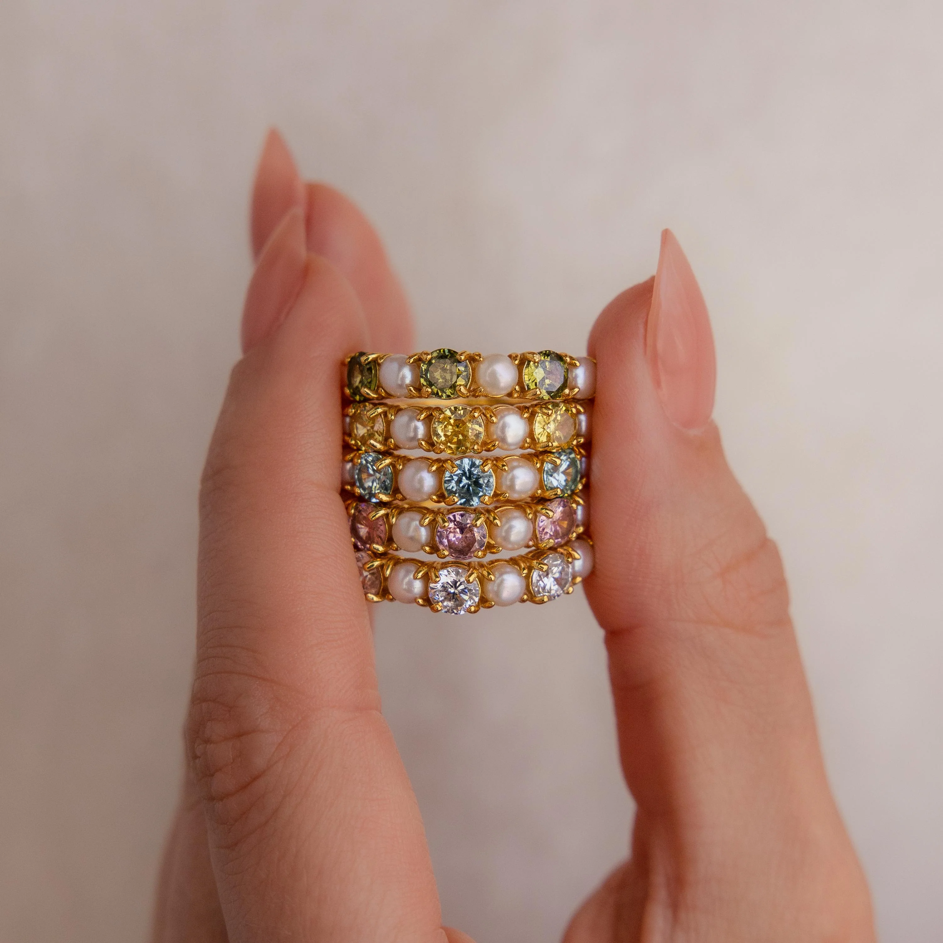 Garnet & Pearl Lace Ring - Image 7