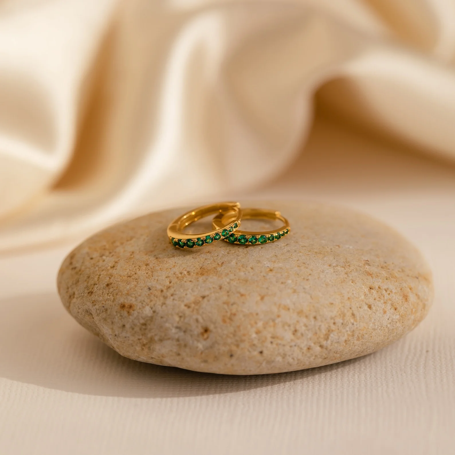 Vera Pave Sapphire Huggies