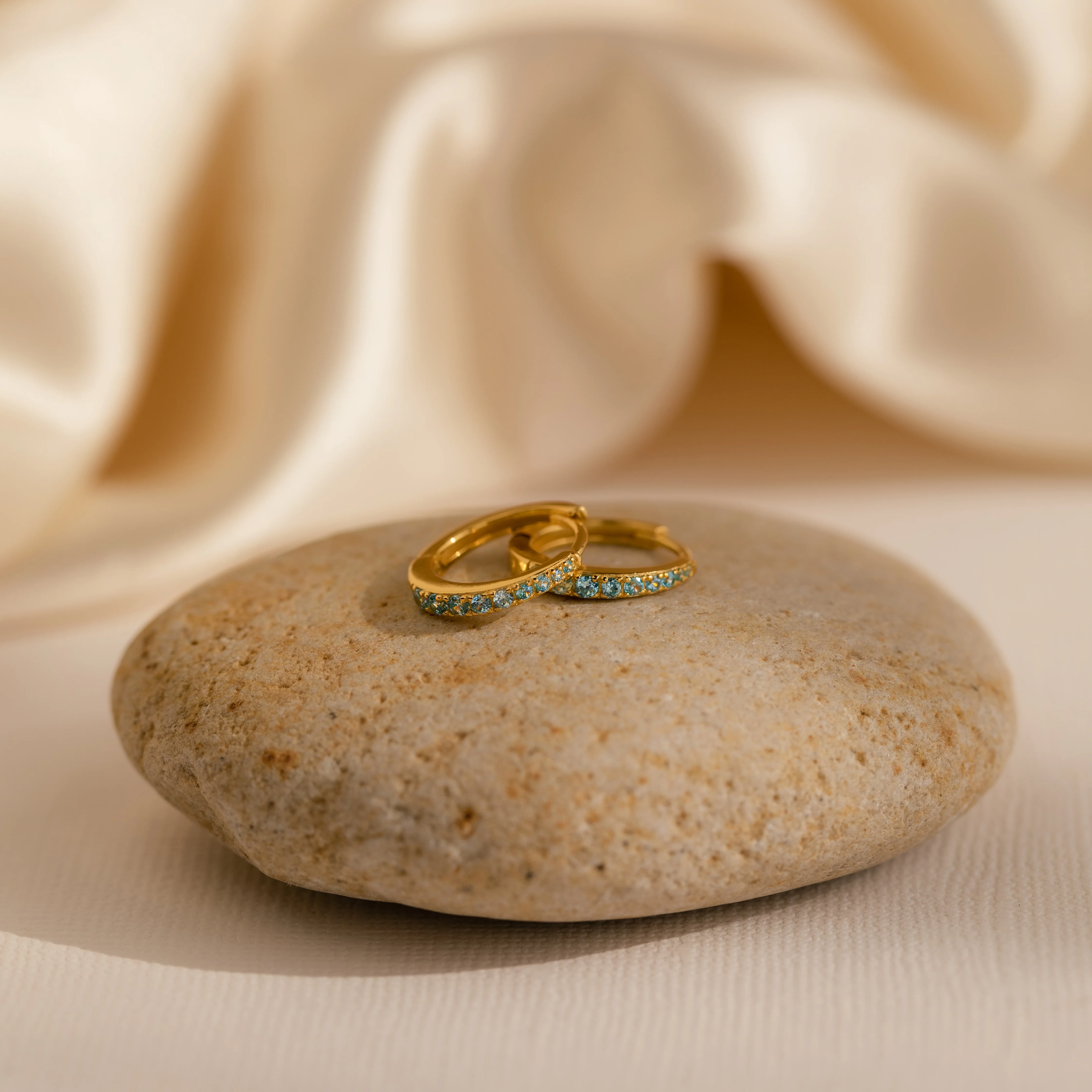 Vera Pave Birthstone Huggies - Image 4