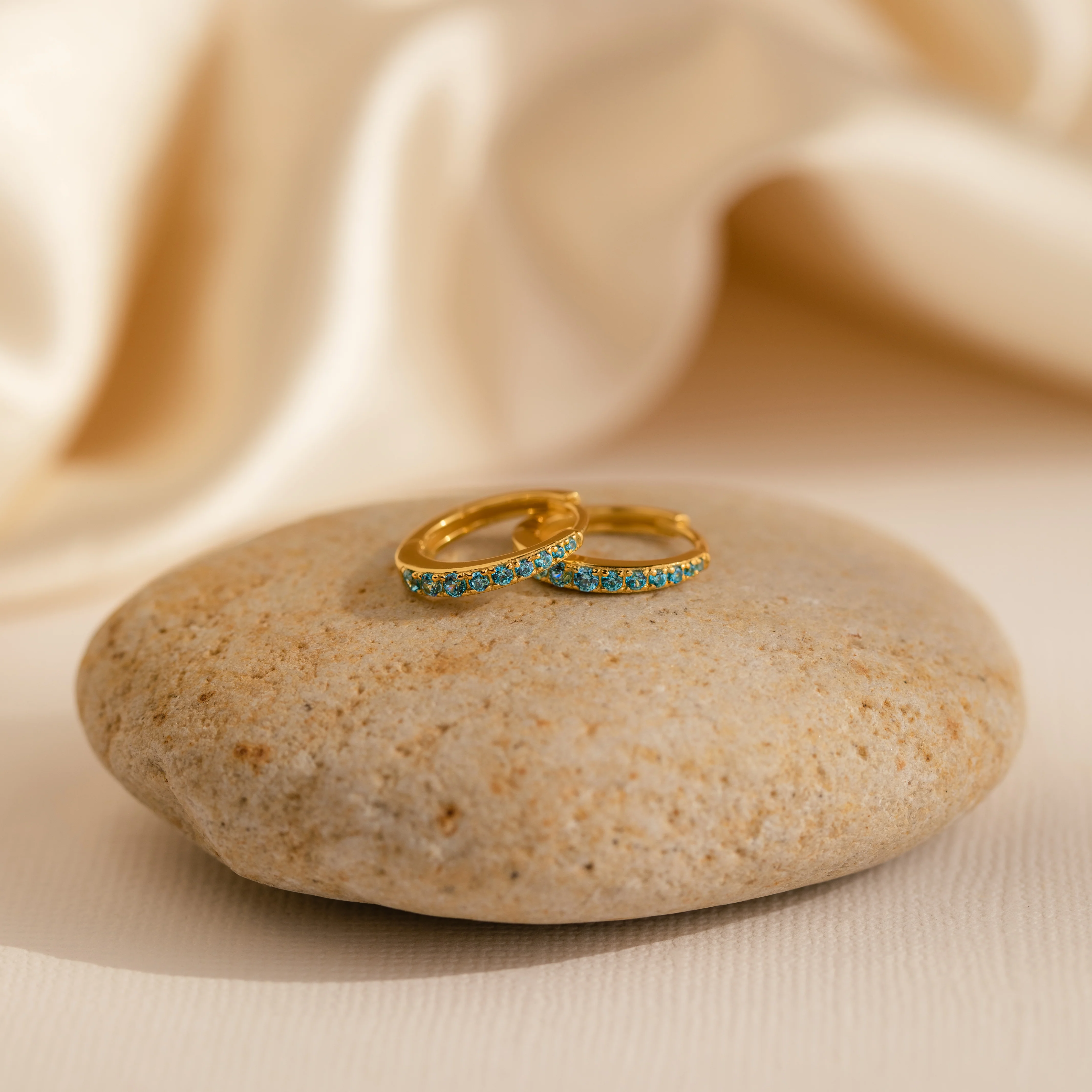 Vera Pave Birthstone Huggies - Image 9