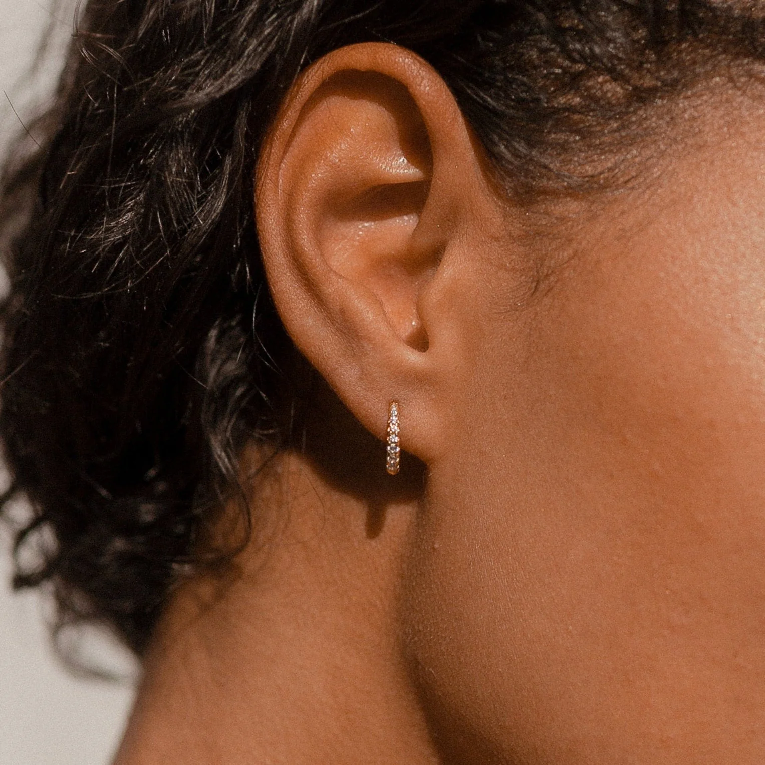 Vera Pave Huggies in 18K Gold