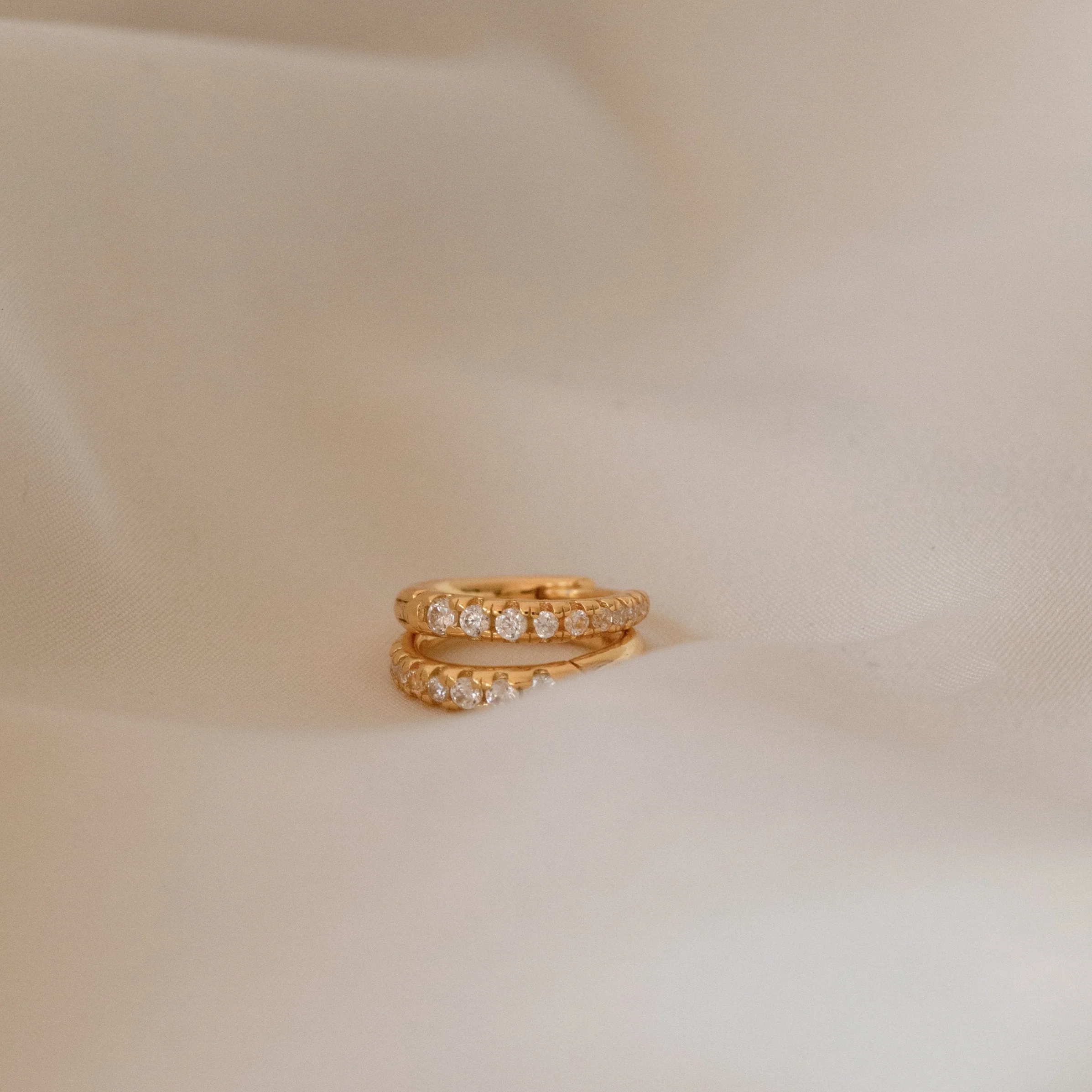 Vera Pave Huggies in 18K Gold - Image 5