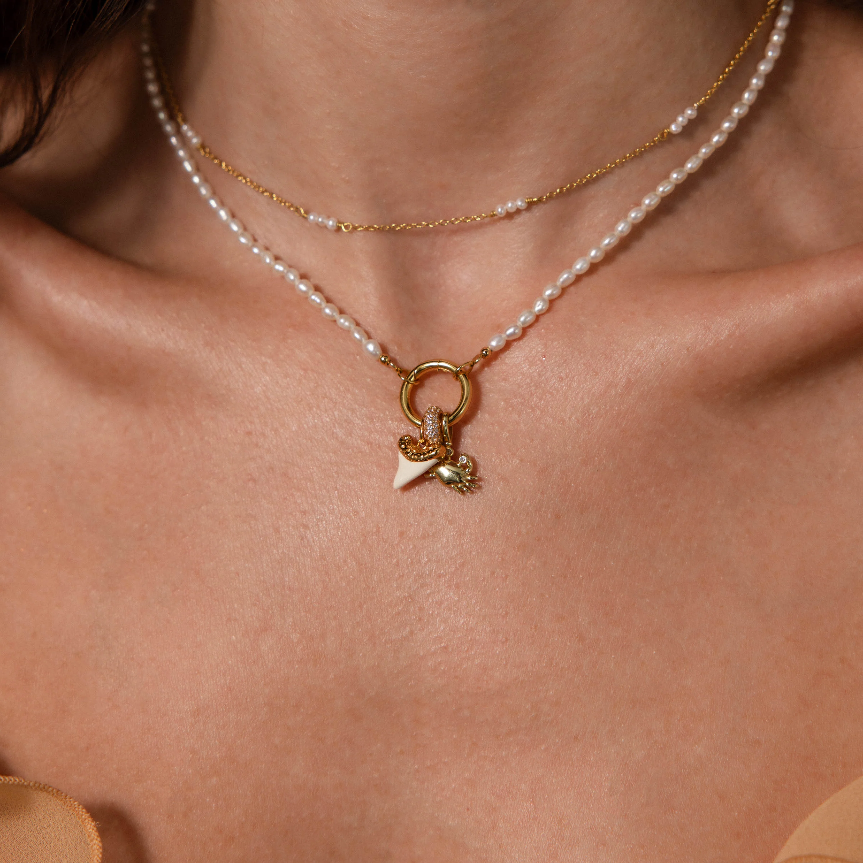 White Shark Tooth Charm in 18K Gold - Image 2